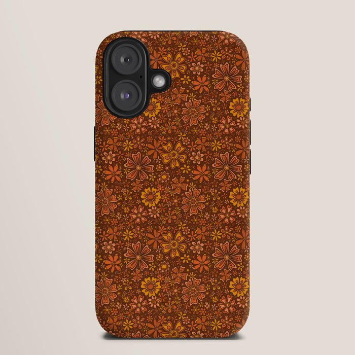 Groovy Sunflower Print in Brown iPhone Case Gallery Image 9
