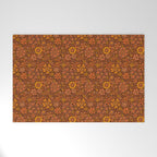 Groovy Sunflower Print in Brown Welcome Mat Gallery Image 1