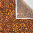 Groovy Sunflower Print in Brown Wall Tapestry Gallery Image 3