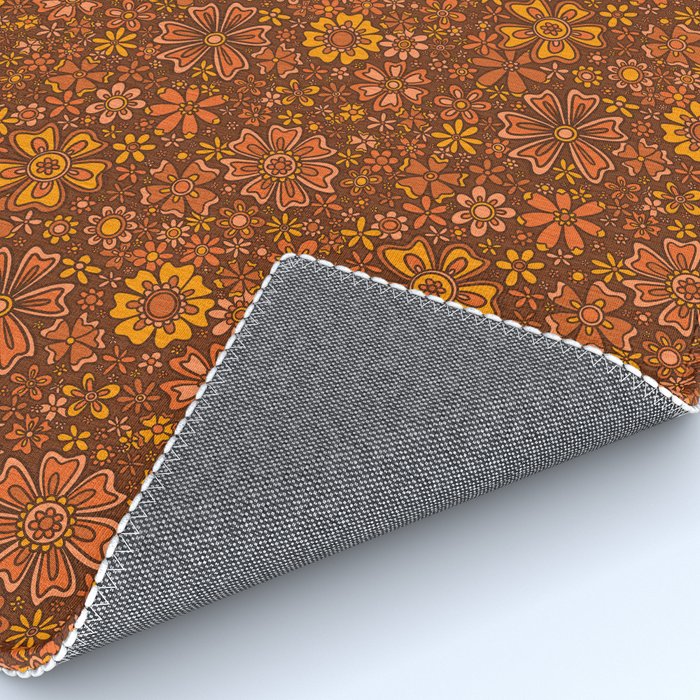 Groovy Sunflower Print in Brown Rug Gallery Image 4