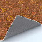Groovy Sunflower Print in Brown Rug Gallery Image 4