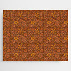 Groovy Sunflower Print in Brown Jigsaw Puzzle Gallery Image 1