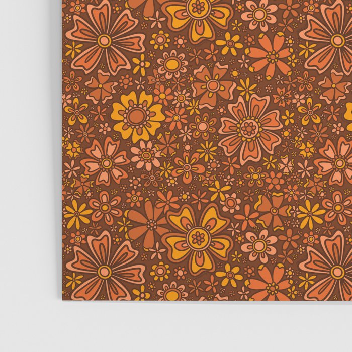 Groovy Sunflower Print in Brown Poster Gallery Image 3