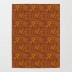 Groovy Sunflower Print in Brown Poster Gallery Image 4