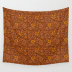 Groovy Sunflower Print in Brown Wall Tapestry Gallery Image 4