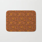 Groovy Sunflower Print in Brown Bath Mat Gallery Image 1