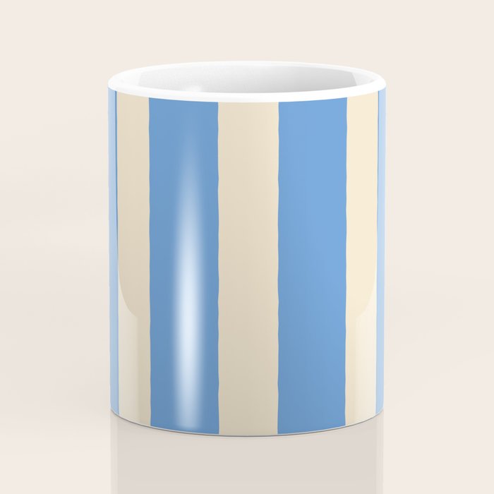 Simple Stripes Pattern - Blue Coffee Mug Gallery Image 4