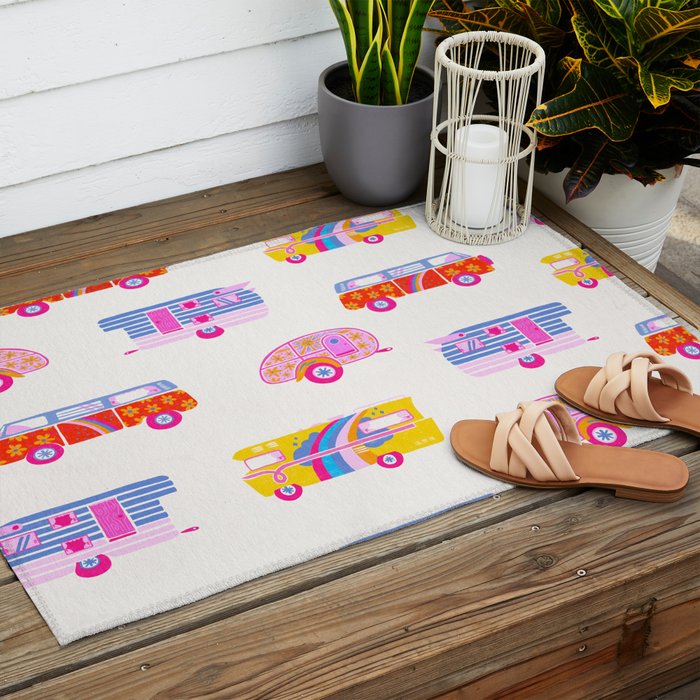 Retro Roadtrip - Candy Palette Outdoor Rug Gallery Image 2