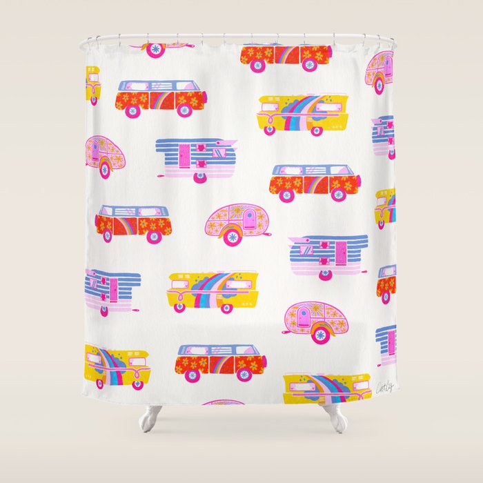 Retro Roadtrip - Candy Palette Shower Curtain Gallery Image 1