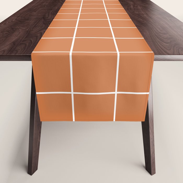Grid (Terracotta) Table Runner Gallery Image 1