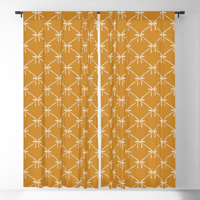 Bows & Ribbons Pattern XVIII Orange Window Curtain Gallery Image 1