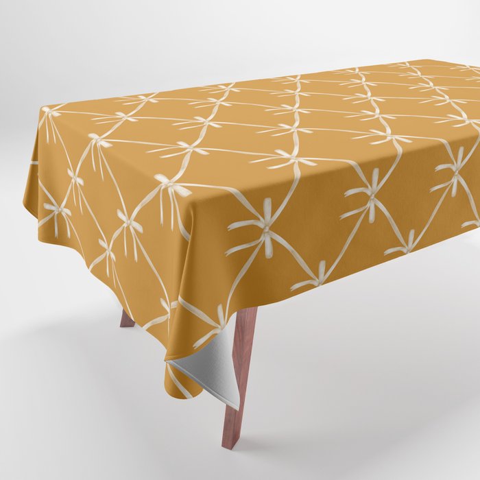 Bows & Ribbons Pattern XVIII Orange Tablecloth Gallery Image 1