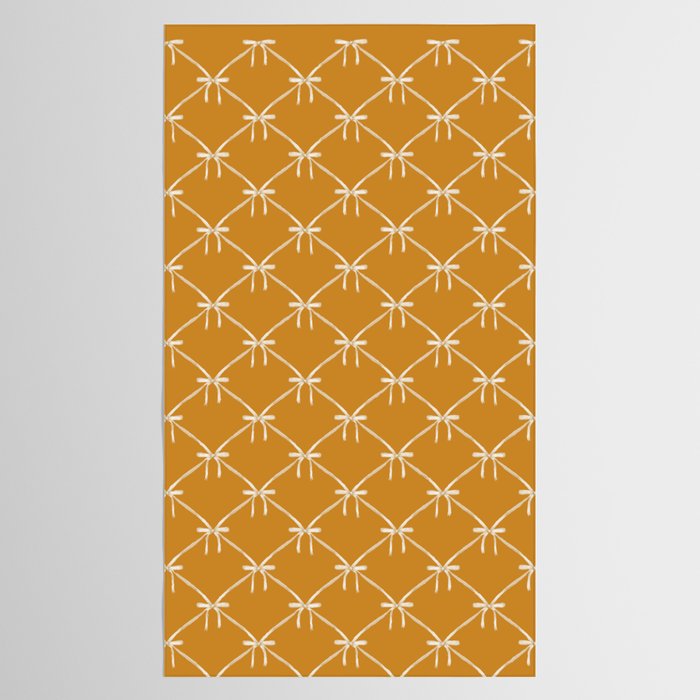 Bows & Ribbons Pattern XVIII Orange Tablecloth Gallery Image 2