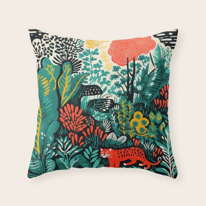 Tiger And His Utopia Throw Pillow Gallery Image 6