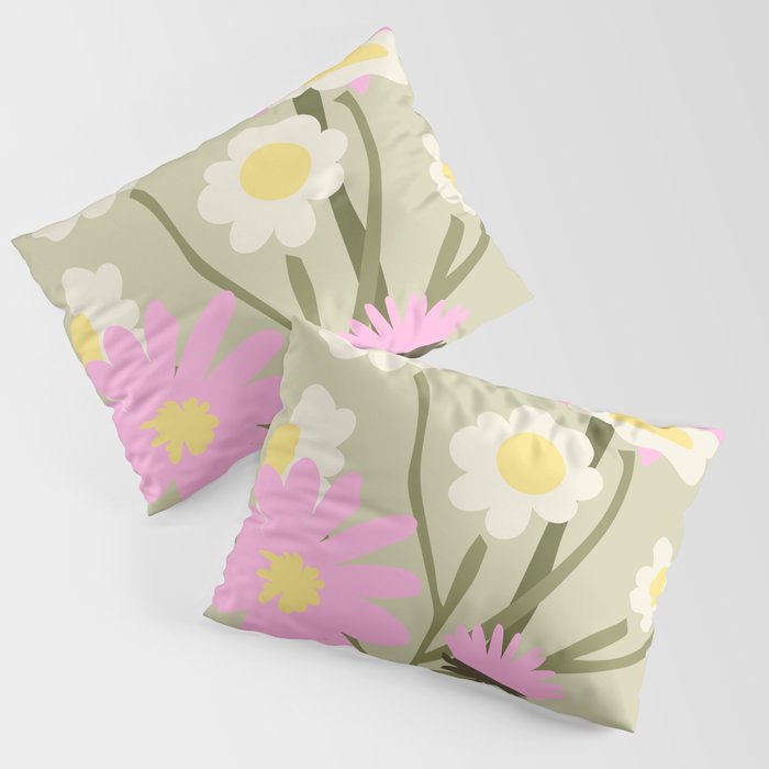 Flower Market, Rome, Pastel floral art Pillow Sham Gallery Image 1
