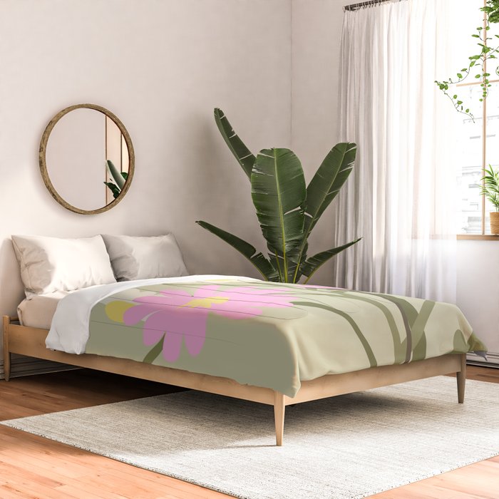 Flower Market, Rome, Pastel floral art Comforter Gallery Image 2