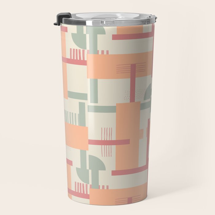 Playful geometric stripes C Travel Mug Gallery Image 3
