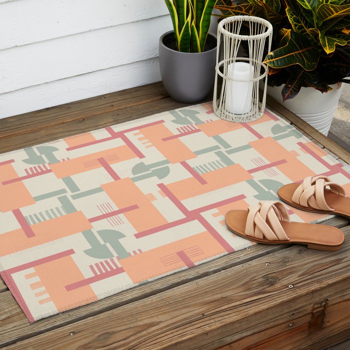 Playful geometric stripes C Outdoor Rug Gallery Image 2