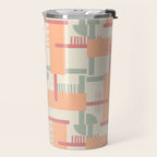 Playful geometric stripes C Travel Mug Gallery Image 2