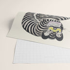 Japanese Yellow Eyes Tiger Vintage Woodblock Ukiyo e Style Retro Asian Design Bold Animal Artwork Wrapping Paper Gallery Image 2