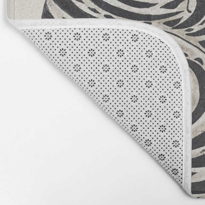 Japanese Yellow Eyes Tiger Vintage Woodblock Ukiyo e Style Retro Asian Design Bold Animal Artwork Bath Mat Gallery Image 2