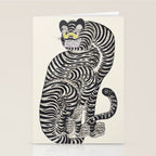 Japanese Yellow Eyes Tiger Vintage Woodblock Ukiyo e Style Retro Asian Design Bold Animal Artwork Stationery Card Gallery Image 2