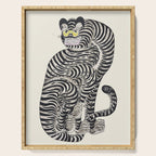Japanese Yellow Eyes Tiger Vintage Woodblock Ukiyo e Style Retro Asian Design Bold Animal Artwork Serving Tray Gallery Image 1
