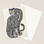 Japanese Yellow Eyes Tiger Vintage Woodblock Ukiyo e Style Retro Asian Design Bold Animal Artwork Stationery Card Gallery Image 2