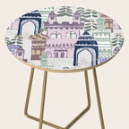 Block print Home pattern lilac Side Table Gallery Image 2