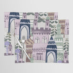 Block print Home pattern lilac Placemat Gallery Image 1