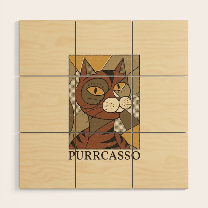 Purrcasso Wood Wall Art Gallery Image 1