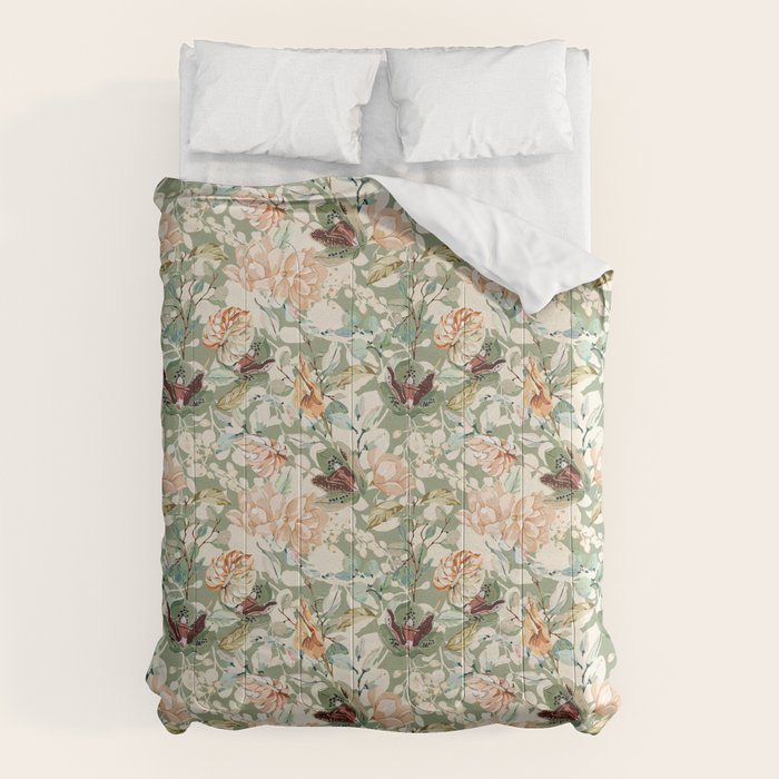 Lush colorful exotic garden B Comforter Gallery Image 1