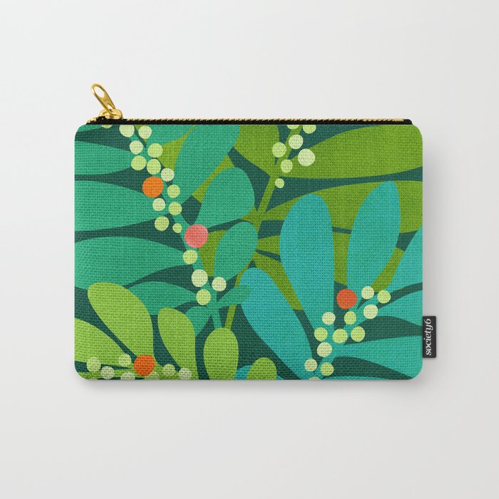 Mistletoe Greenery Illustration Carry All Pouch Gallery Image 1