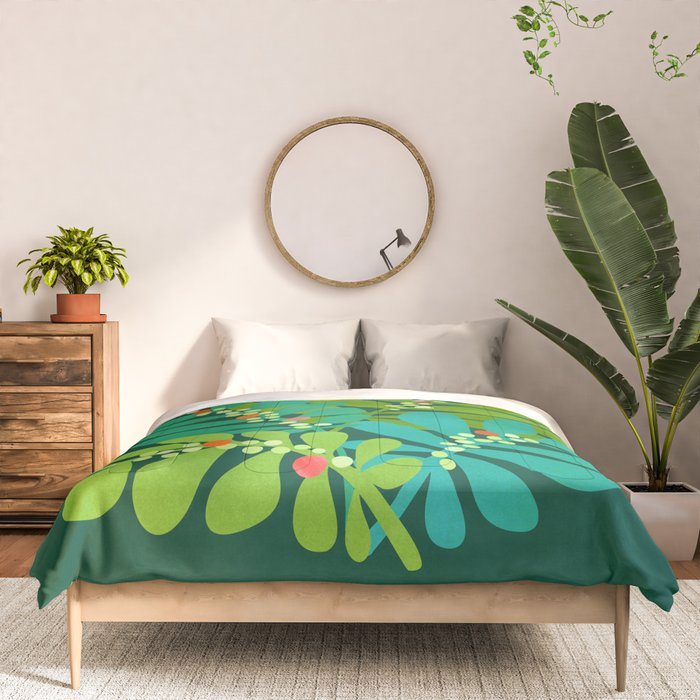 Mistletoe Greenery Illustration Comforter Gallery Image 3