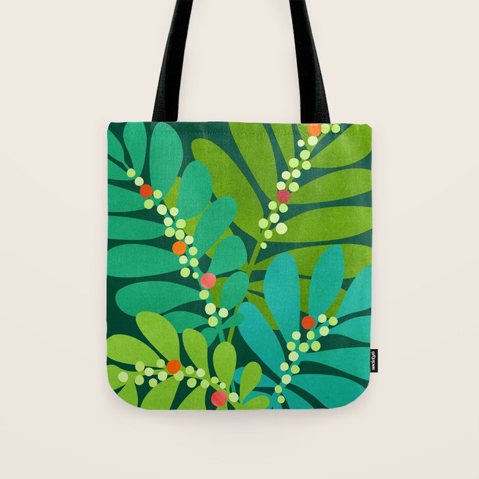 Mistletoe Greenery Illustration Tote Bag Gallery Image 1
