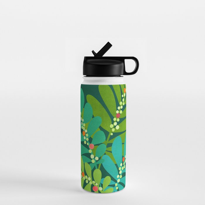 Mistletoe Greenery Illustration Water Bottle Gallery Image 1