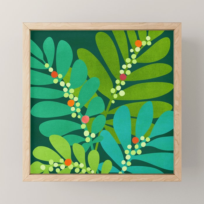 Mistletoe Greenery Illustration Mini Art Print Gallery Image 1