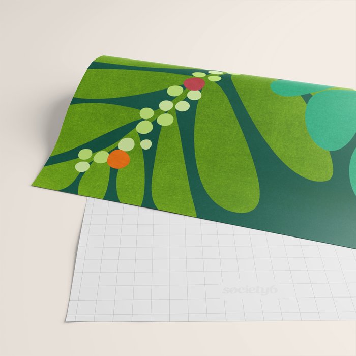 Mistletoe Greenery Illustration Wrapping Paper Gallery Image 2