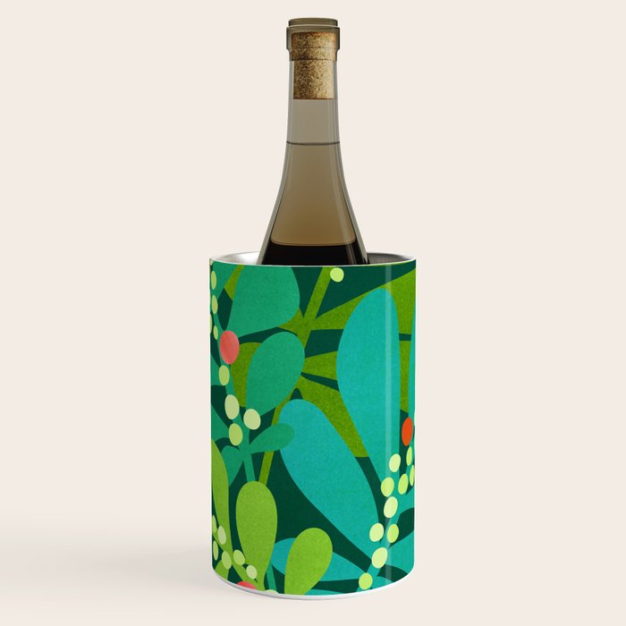 Mistletoe Greenery Illustration Wine Chiller Gallery Image 1