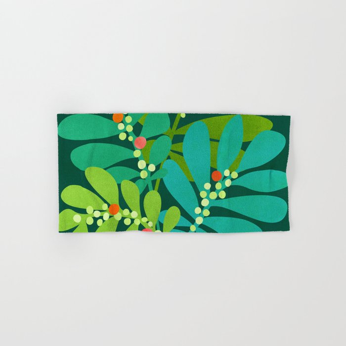 Mistletoe Greenery Illustration Bath Towel Gallery Image 1