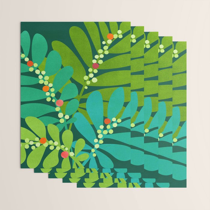 Mistletoe Greenery Illustration Wrapping Paper Gallery Image 3