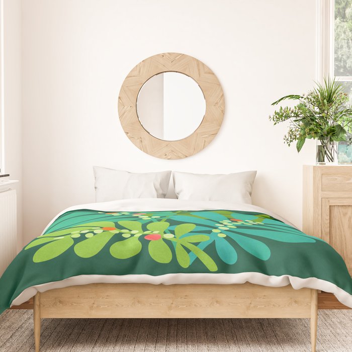 Mistletoe Greenery Illustration Duvet Cover Gallery Image 3