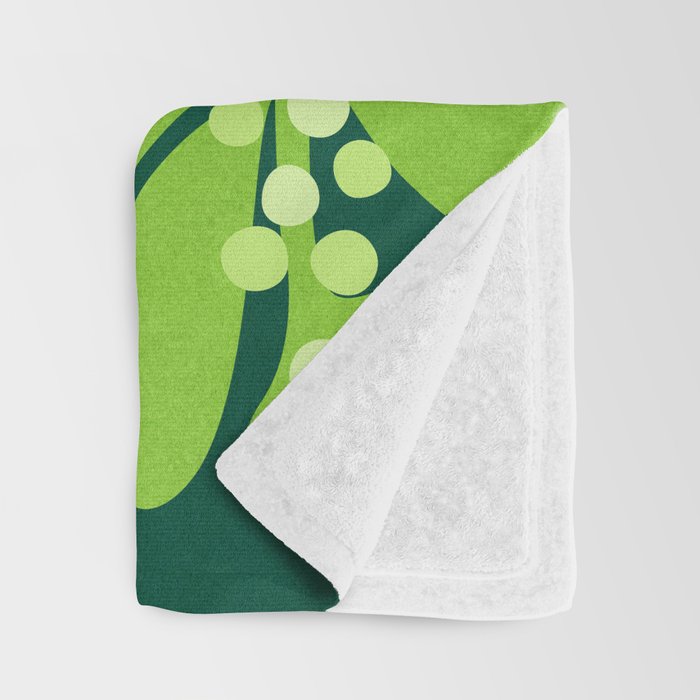 Mistletoe Greenery Illustration Throw Blanket Gallery Image 3