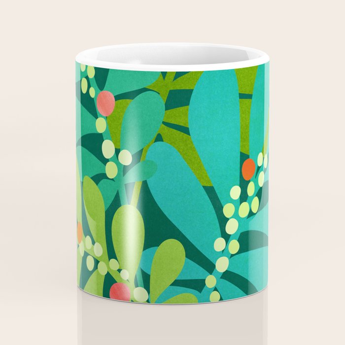 Mistletoe Greenery Illustration Coffee Mug Gallery Image 4