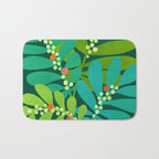 Mistletoe Greenery Illustration Bath Mat Gallery Image 1