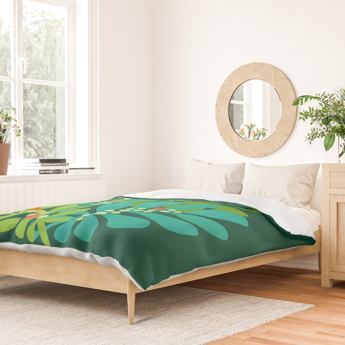 Mistletoe Greenery Illustration Duvet Cover Gallery Image 2