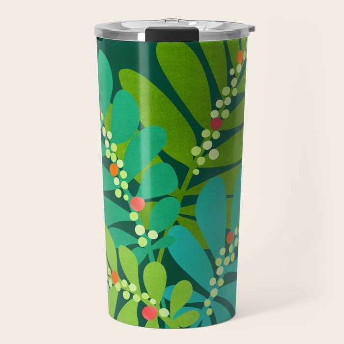 Mistletoe Greenery Illustration Travel Mug Gallery Image 1