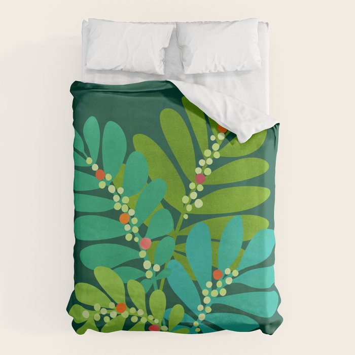 Mistletoe Greenery Illustration Duvet Cover Gallery Image 6