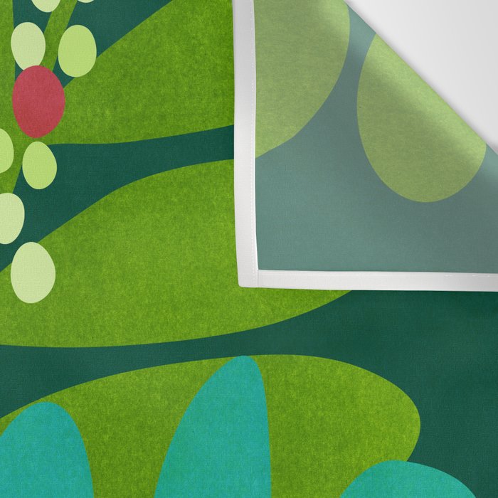 Mistletoe Greenery Illustration Wall Tapestry Gallery Image 3