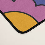 Colorful Happy Flowers Cheerful Retro Pattern on Blue Desk Mat Gallery Image 4